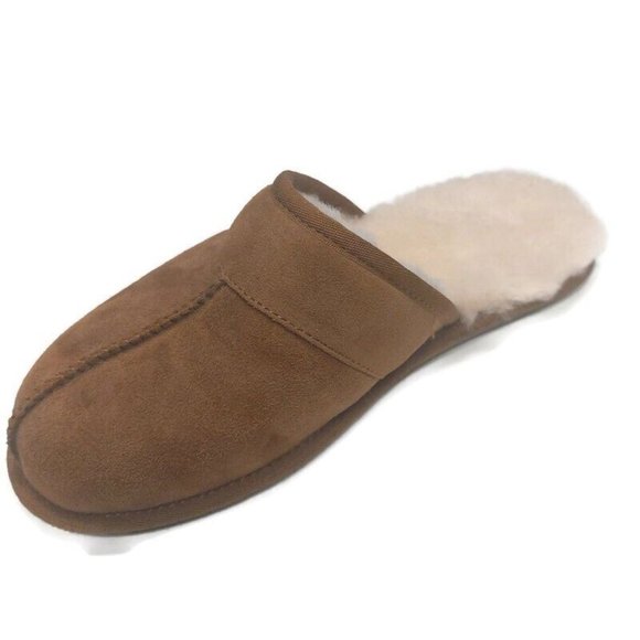 UGG Mens Size 9 Leisure Slide Cozy Suede Slippers Shoes 1018988 Chestnut Brown - Picture 3 of 8